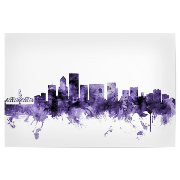 Poster 30x20 cm "Portland Oregon Skyline" artboxONE - Städte,Reise,Ultraviolet,Städte / Weitere