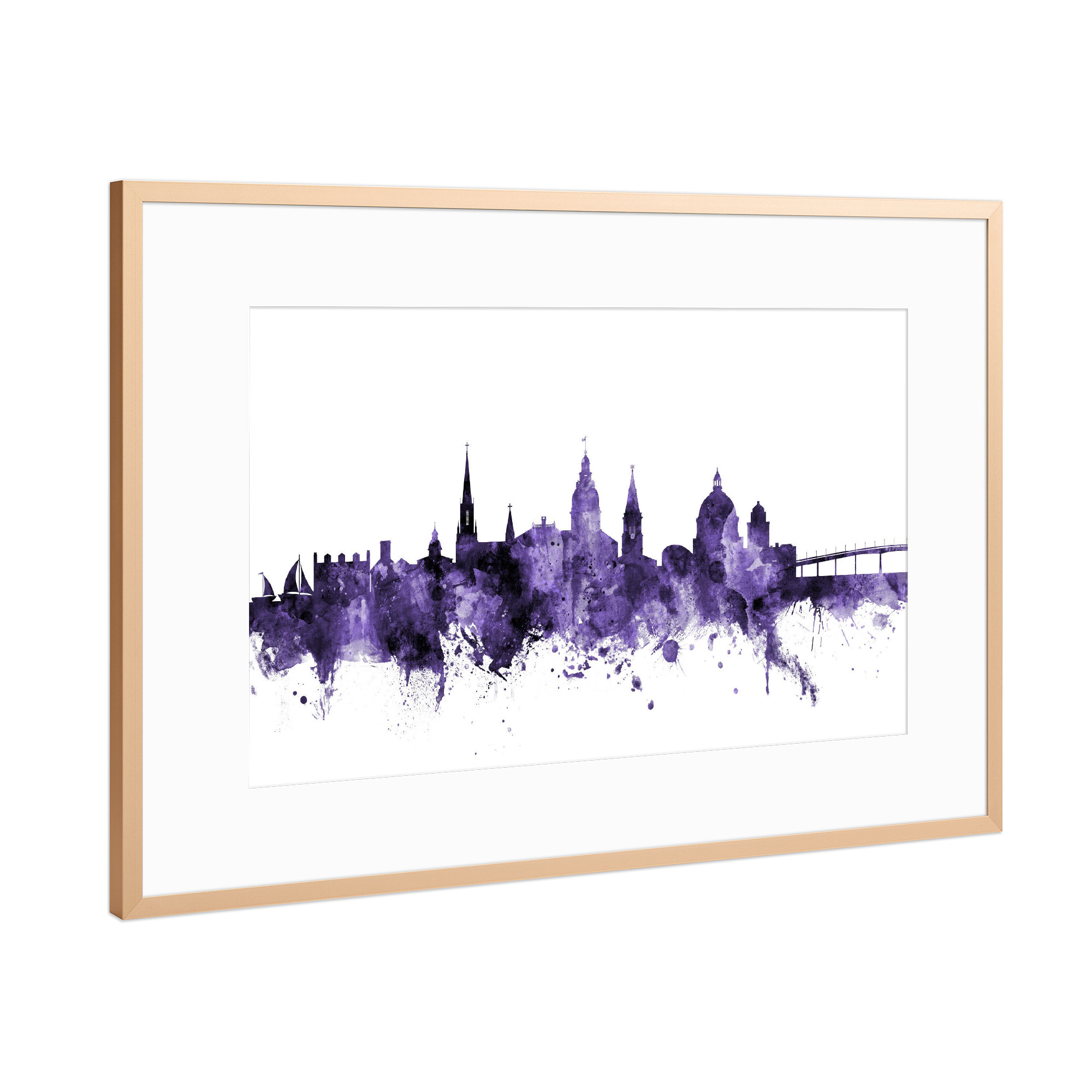 Poster mit Rahmen Kupfer "Annapolis Maryland Skyline 3" artboxONE - Städte,Reise,Ultraviolet,Städte / Weitere