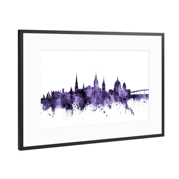 Poster mit Rahmen Schwarz (Metallic) "Annapolis Maryland Skyline 3" artboxONE - Städte,Reise,Ultraviolet,Städte / Weitere