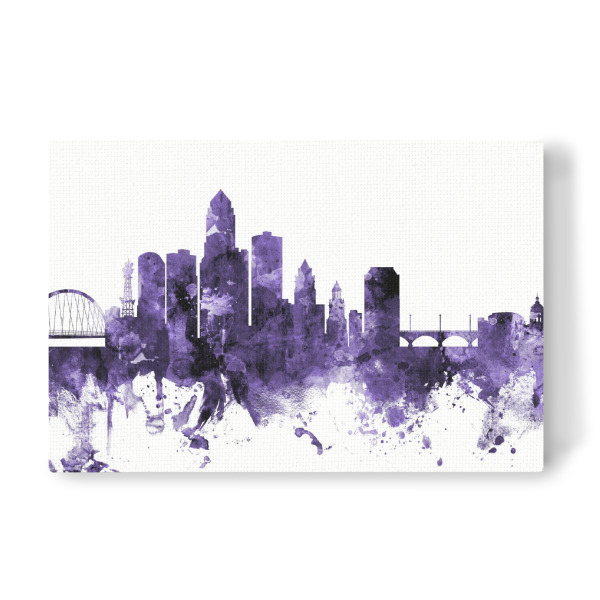 Leinwandbild "Des Moines Iowa Skyline 2" artboxONE - Städte,Reise,Ultraviolet,Städte / Weitere
