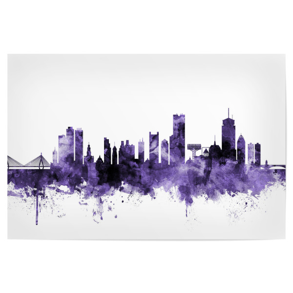 Poster 30x20 cm "Boston Massachusetts Skyline" artboxONE - Städte,Reise,Ultraviolet,Städte / Boston