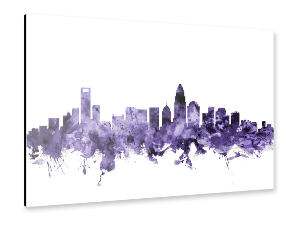 Alu-Dibond "Charlotte North Carolina Skyline" 30x20 cm artboxONE