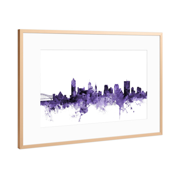 Poster mit Rahmen Kupfer "Memphis Tennessee Skyline" artboxONE - Städte,Reise,Ultraviolet,Städte / Weitere