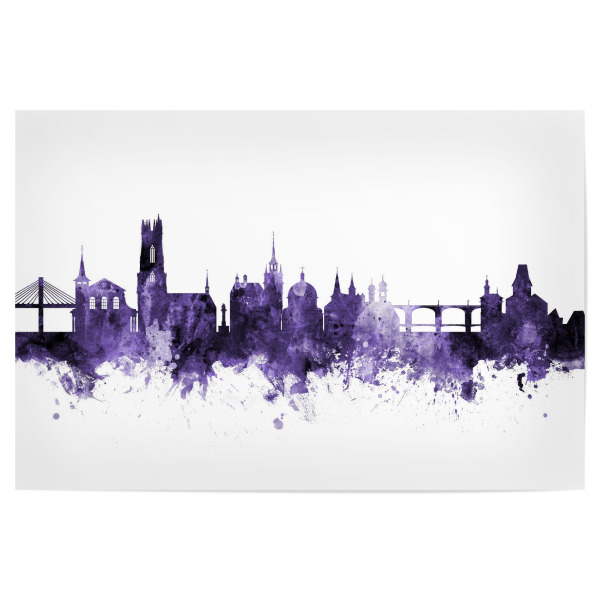 Poster "Fribourg Switzerland Skyline 3" artboxONE - Städte,Reise,Ultraviolet,Städte / Weitere