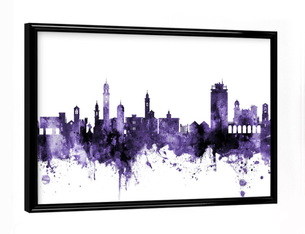 Poster mit schwarzem Rahmen "Lugano Switzerland Skyline 3" artboxONE - Städte,Reise,Ultraviolet,Städte / Weitere