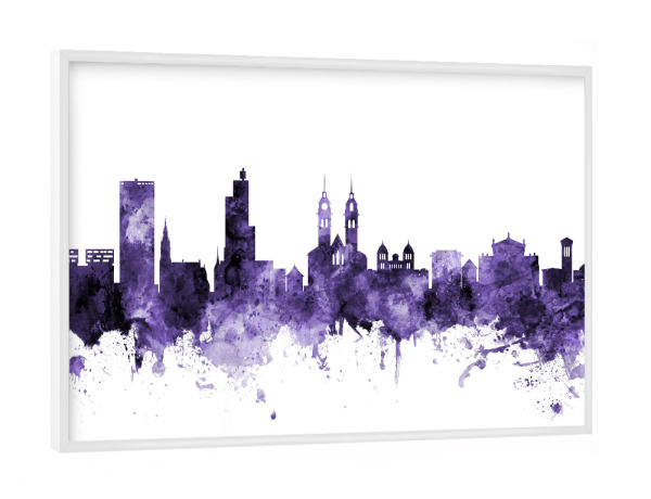 Poster mit weißem Rahmen "Winterthur Switzerland Skyline 3" artboxONE - Städte,Reise,Ultraviolet,Städte / Weitere