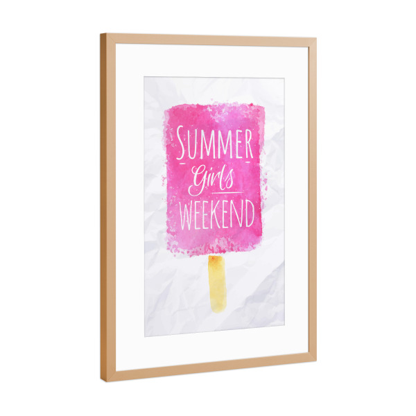 Poster mit Rahmen Kupfer "Girls summer" artboxONE - Schwarzweiß,Fashion,Festivals