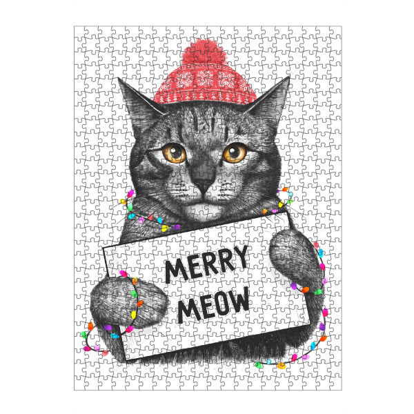 artboxONE Puzzle "Merry Meow" artboxONE - Natur,Tiere,Comic,Menschen,Schwarzweiß,Liebe,Weihnachten,Lustig
