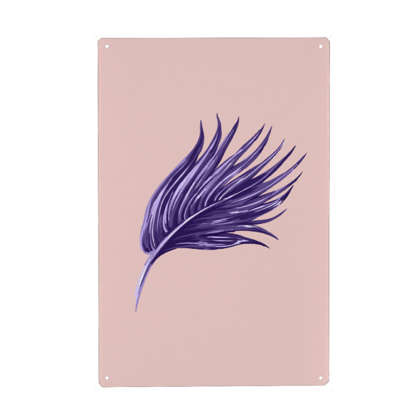 Metall Poster "Tropical Leaf Revisited 2" artboxONE - Natur,Floral,Ultraviolet