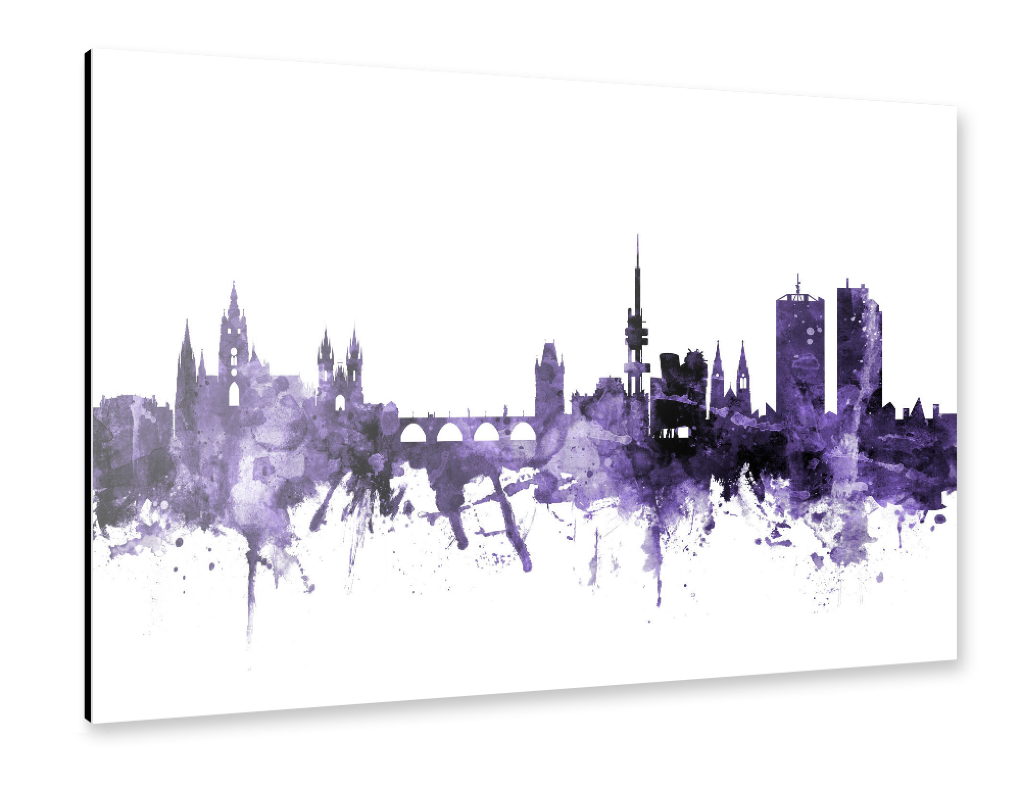Alu-Dibond "Prague Czech Republic Skyline" 30x20 cm artboxONE