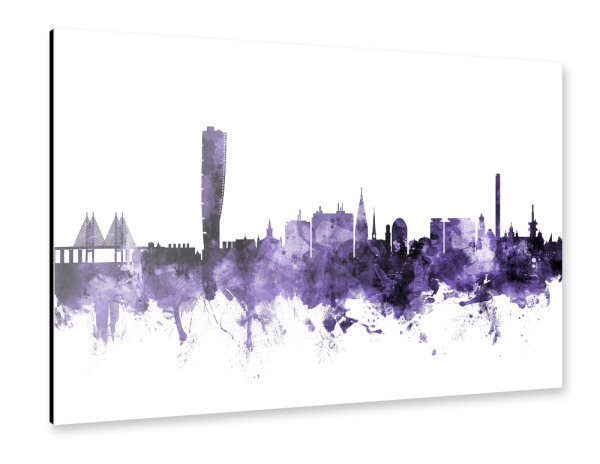 Alu-Dibond "Malmo Sweden Skyline 2" 30x20 cm artboxONE