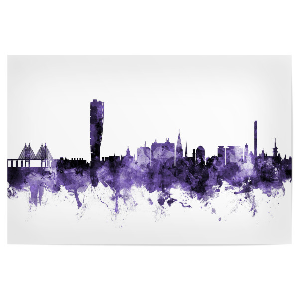 Poster "Malmo Sweden Skyline 2" artboxONE - Städte,Reise,Ultraviolet,Städte / Weitere
