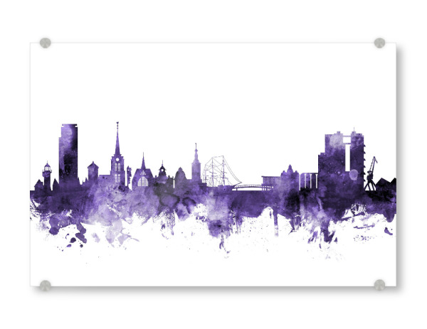 Acrylglasbild "Halmstad Sweden Skyline" artboxONE - Städte,Reise,Ultraviolet,Städte / Weitere