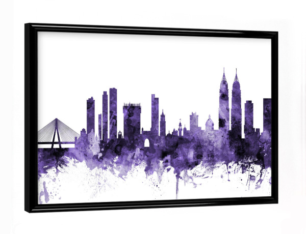 Poster mit schwarzem Rahmen "Mumbai Skyline India Bombay" artboxONE - Städte,Reise,Ultraviolet,Städte / Weitere