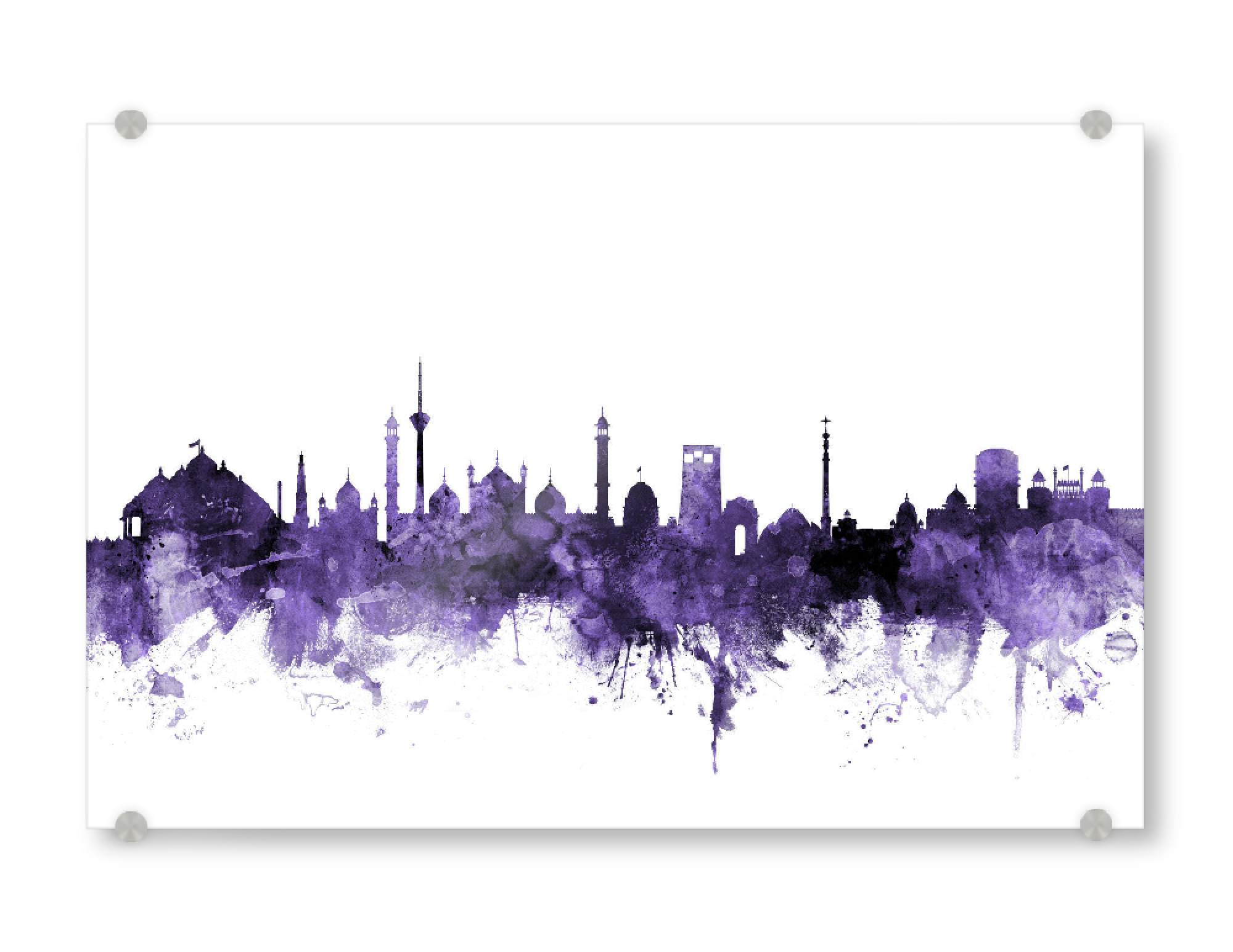 Acrylglasbild "New Delhi India Skyline" artboxONE - Städte,Reise,Ultraviolet,Städte / Weitere
