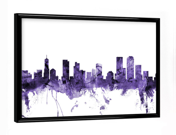 Poster mit schwarzem Rahmen "Denver Colorado Skyline" artboxONE - Städte,Reise,Ultraviolet,Städte / Weitere
