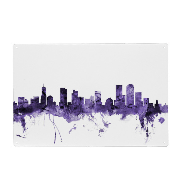 Metall Poster "Denver Colorado Skyline" artboxONE - Städte,Reise,Ultraviolet,Städte / Weitere