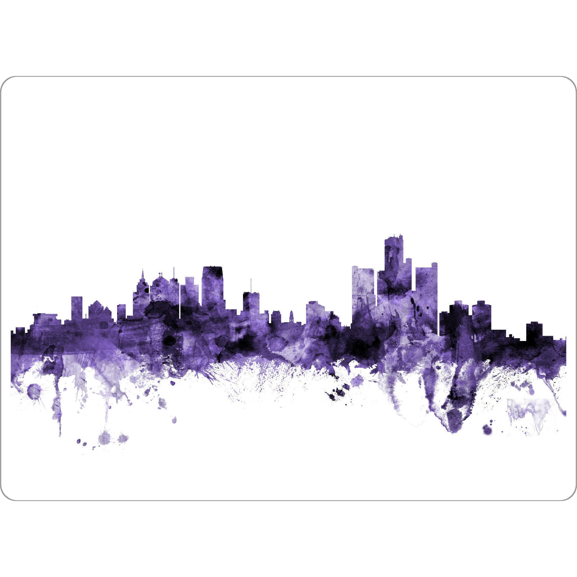 Tischset "Detroit Michigan Skyline" artboxONE - Städte,Reise,Ultraviolet,Städte / Weitere