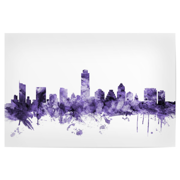 Poster "Austin Texas Skyline" artboxONE - Städte,Reise,Ultraviolet,Städte / Weitere