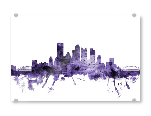 Acrylglasbild "Pittsburgh Pennsylvania Skyline 2" artboxONE - Städte,Reise,Ultraviolet,Städte / Weitere