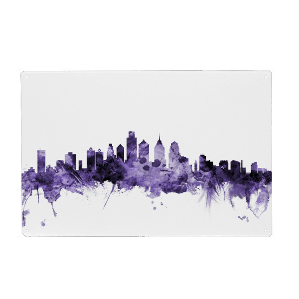 Holzbild "Philadelphia Pennsylvania Skyline" artboxONE - Städte,Reise,Ultraviolet,Städte / Weitere