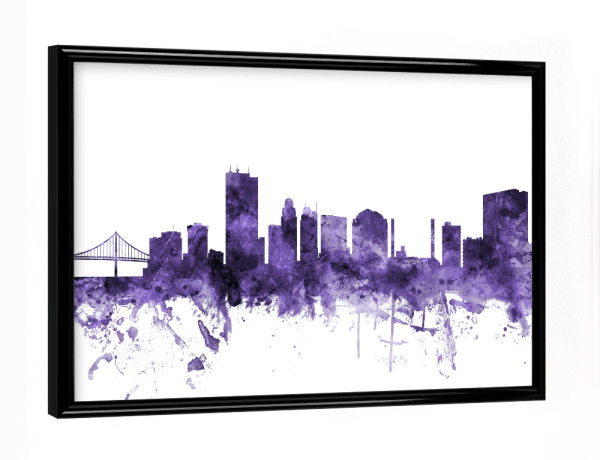 Poster mit schwarzem Rahmen "Toledo Ohio Skyline" artboxONE - Städte,Reise,Ultraviolet,Städte / Weitere