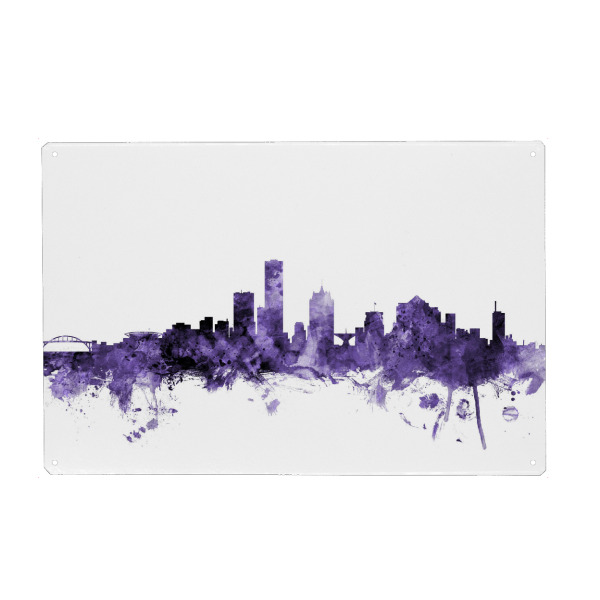Holzbild "Milwaukee Wisconsin Skyline" artboxONE - Städte,Reise,Ultraviolet,Städte / Weitere