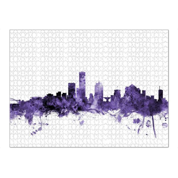 Puzzle Ravensburger "Milwaukee Wisconsin Skyline" artboxONE - Städte,Reise,Ultraviolet,Städte / Weitere