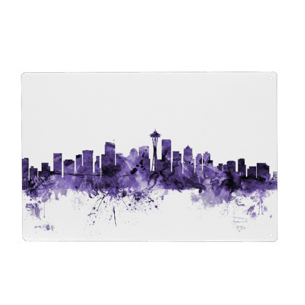 Holzbild "Seattle Washington Skyline" artboxONE - Städte,Reise,Ultraviolet,Städte / Weitere