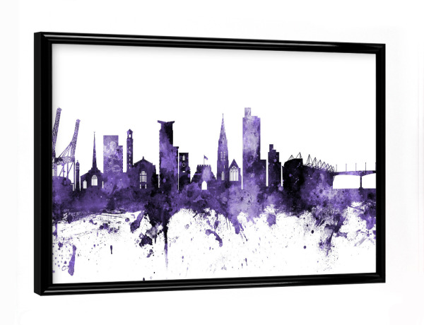 Poster mit schwarzem Rahmen "Southampton England Skyline" artboxONE - Städte,Reise,Ultraviolet,Städte / Weitere