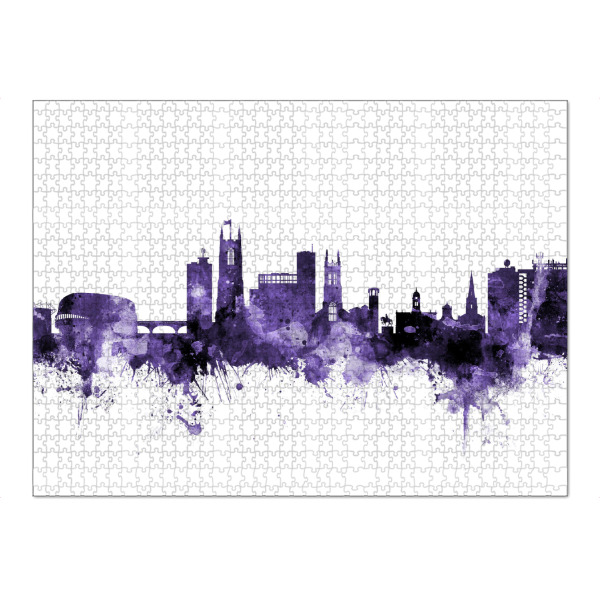 Puzzle Ravensburger "Derby England Skyline 3" artboxONE - Städte,Reise,Ultraviolet,Städte / Weitere