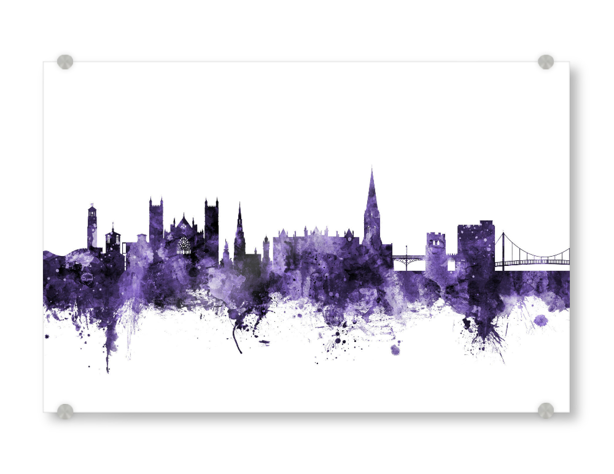 Acrylglasbild "Exeter England Skyline 3" artboxONE - Städte,Reise,Ultraviolet,Städte / Weitere
