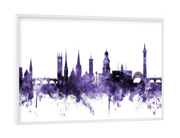 Poster mit weißem Rahmen "Shrewsbury England Skyline 3" artboxONE - Städte,Reise,Ultraviolet,Städte / Weitere