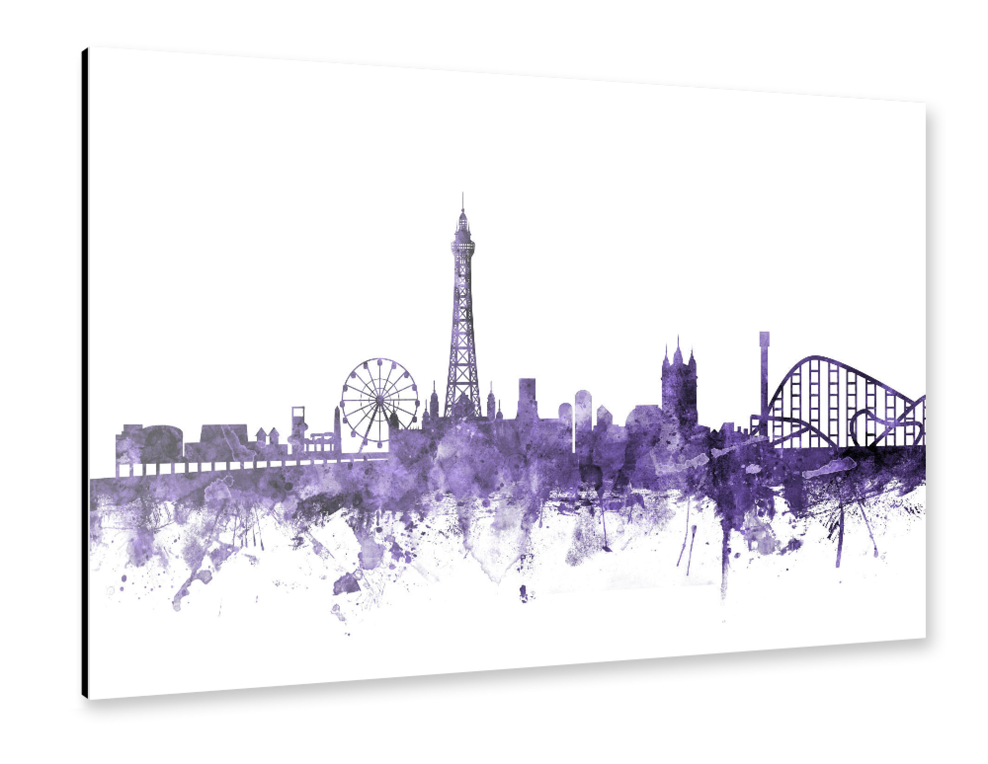 Alu-Dibond "Blackpool England Skyline 2" 75x50 cm artboxONE