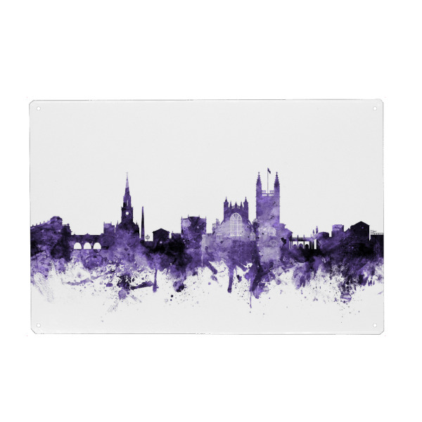 Holzbild "Bath England Skyline Cityscape 2" artboxONE - Städte,Reise,Ultraviolet,Städte / Weitere