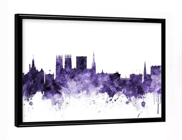 Poster mit schwarzem Rahmen "York England Skyline 3" artboxONE - Städte,Reise,Ultraviolet,Städte / Weitere