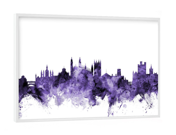 Poster mit weißem Rahmen "Cambridge England Skyline 2" artboxONE - Städte,Reise,Ultraviolet,Städte / Weitere