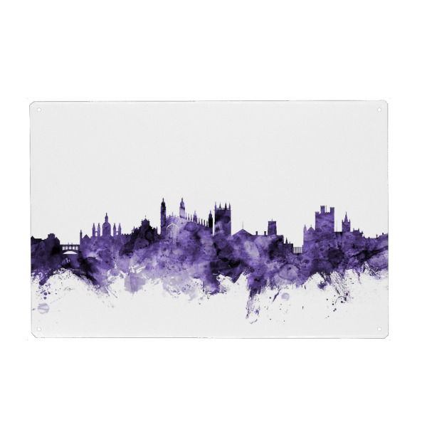 Holzbild "Cambridge England Skyline 2" artboxONE - Städte,Reise,Ultraviolet,Städte / Weitere