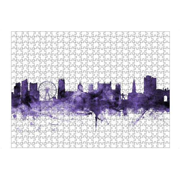 Puzzle Ravensburger "Nottingham England Skyline 2" artboxONE - Städte,Reise,Ultraviolet,Städte / Weitere