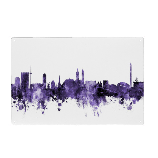 Holzbild "Bremen Germany Skyline 3" artboxONE - Städte,Reise,Ultraviolet,Städte / Weitere