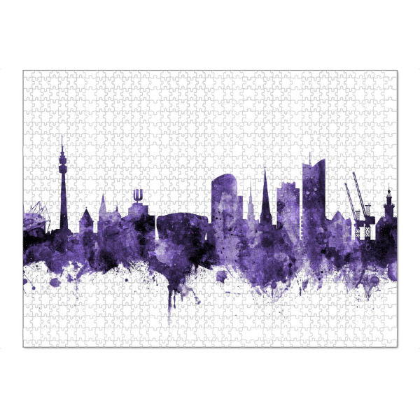 Puzzle Ravensburger "Dortmund Germany Skyline 3" artboxONE - Städte,Reise,Ultraviolet,Städte / Weitere