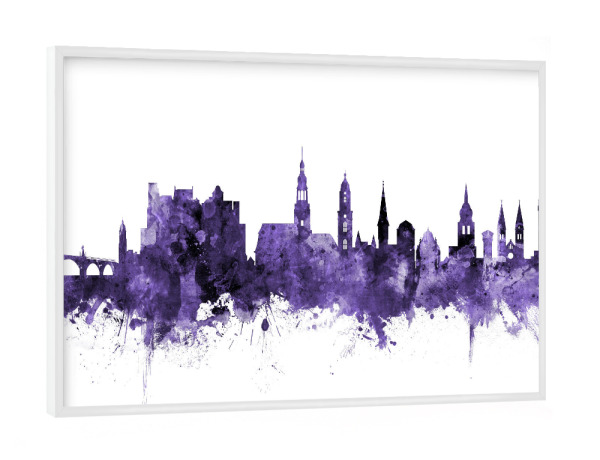 Poster mit weißem Rahmen "Heidelberg Germany Skyline 3" artboxONE - Städte,Reise,Ultraviolet,Städte / Weitere