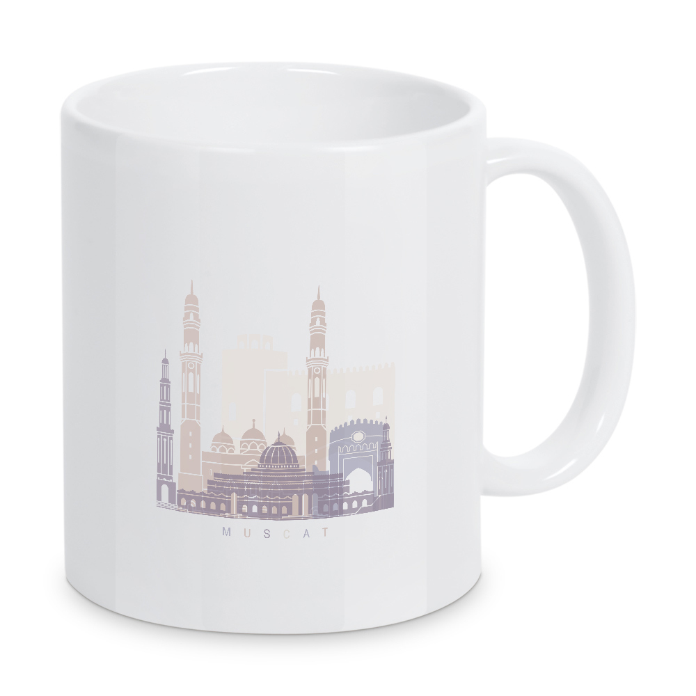Tasse "SKYLINE VON MASKAT PASTELL" artboxONE - Städte,Abstrakt,Architektur