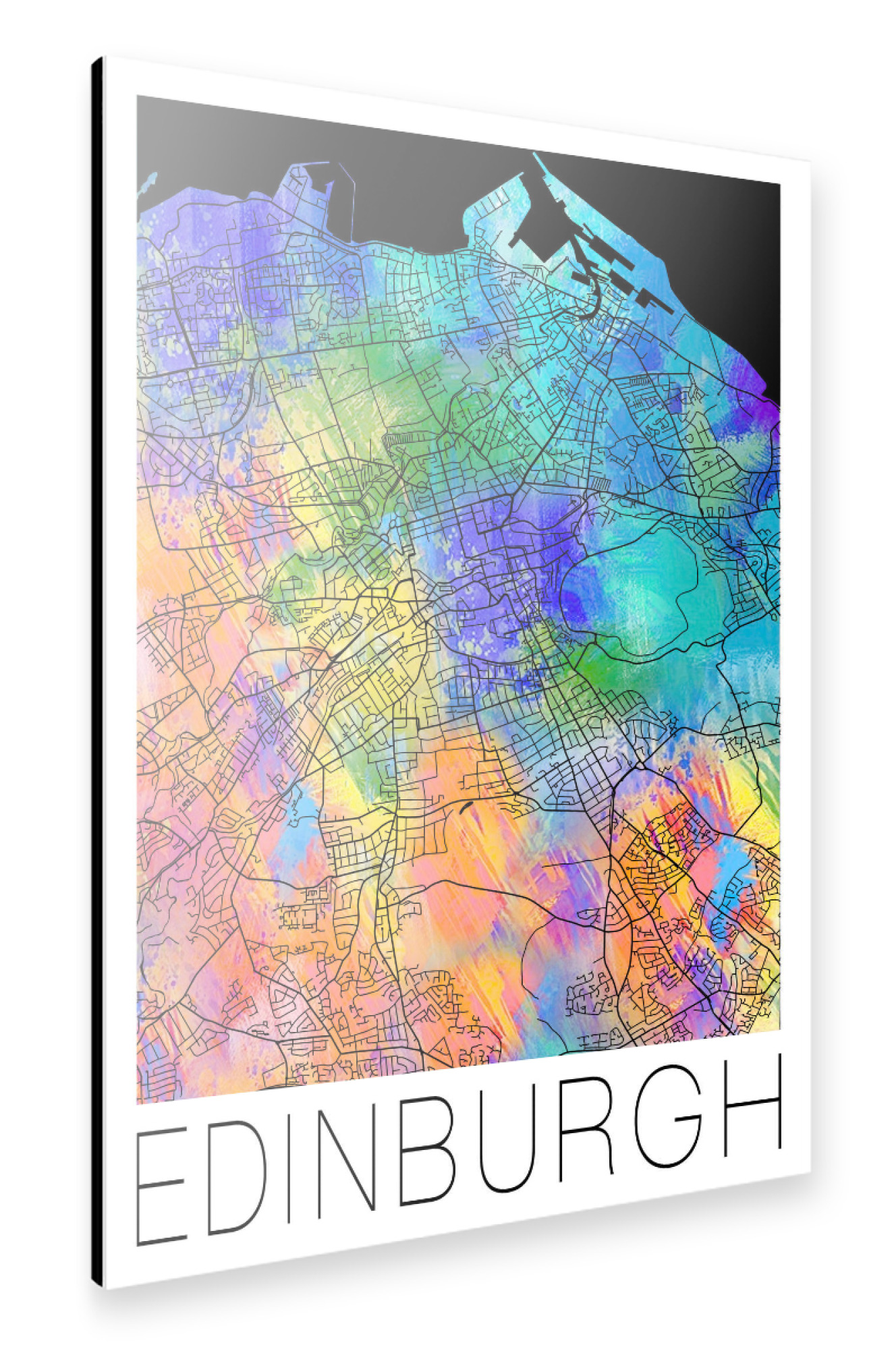 Alu-Dibond "Retro Map Edinburgh" 75x50 cm artboxONE