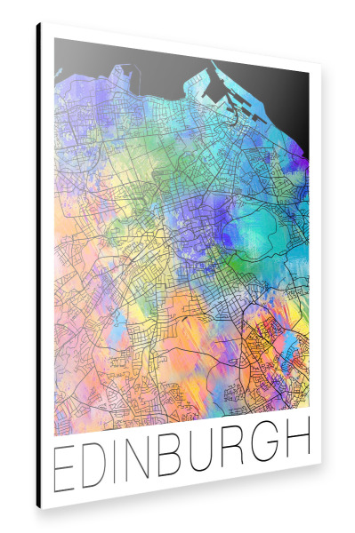Alu-Dibond "Retro Map Edinburgh" 30x20 cm artboxONE