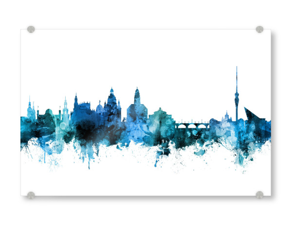 Acrylglasbild "Dresden Germany Skyline Blue" artboxONE - Städte,Reise,Städte / Dresden