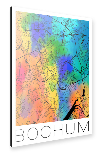 Alu-Dibond "Retro Map of Bochum" 30x20 cm artboxONE