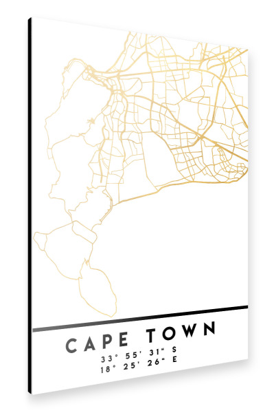 Alu-Dibond "CAPE TOWN SOUTH AFRICA STREET MAP" 30x20 cm artboxONE