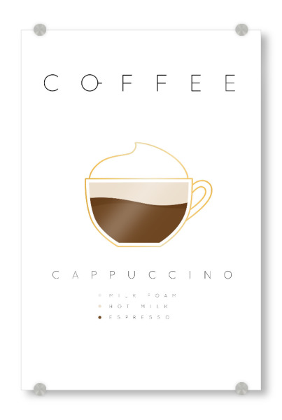 Acrylglasbild "Coffee cappuccino white" artboxONE - Essen & Trinken