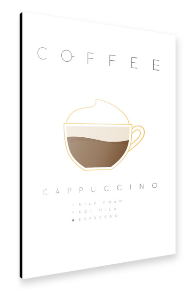 Alu-Dibond "Coffee cappuccino white" 30x20 cm artboxONE